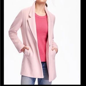 Old navy Blush Pink lined wool pea coat Sz XL